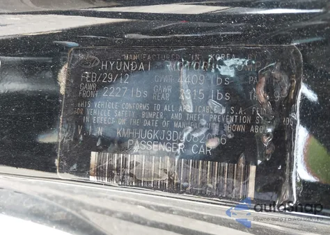 2013 Hyundai Genesis 3.8 Track из США, поврежденный, VIN KMHHU6KJ3DU082056